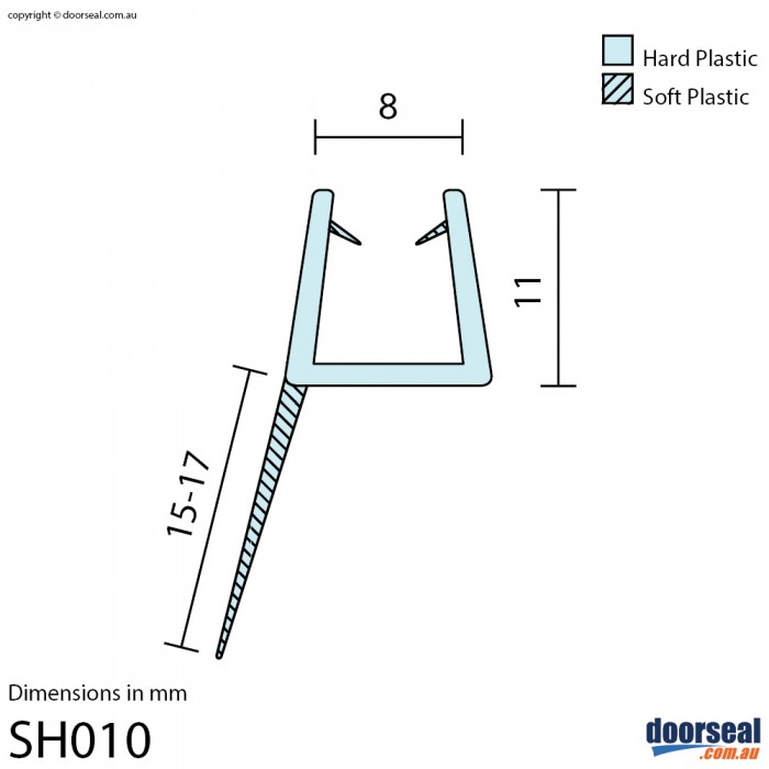 SH010 Shower Screen Seal (8mm glass)